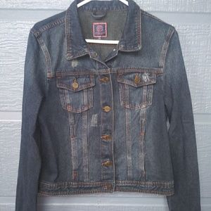 New Boom Boom Dark Wash Basic Denim Jean Jacket L